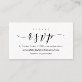 Elegant Wedding Invitation, online RSVP antwoord Informatiekaartje (Voorkant)