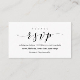 Elegant Wedding Invitation, online RSVP antwoord Informatiekaartje