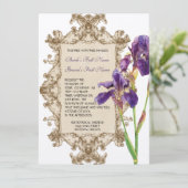 Elegant Wedding Invitation - Paarse Elegant Iris Kaart (Staand voorkant)