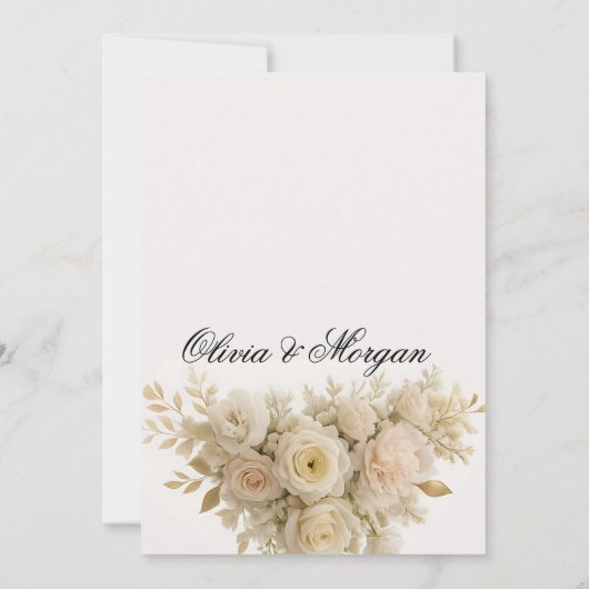 Elegant Wedding Invitation Pampas Grass Flora Kaart (Achterkant)