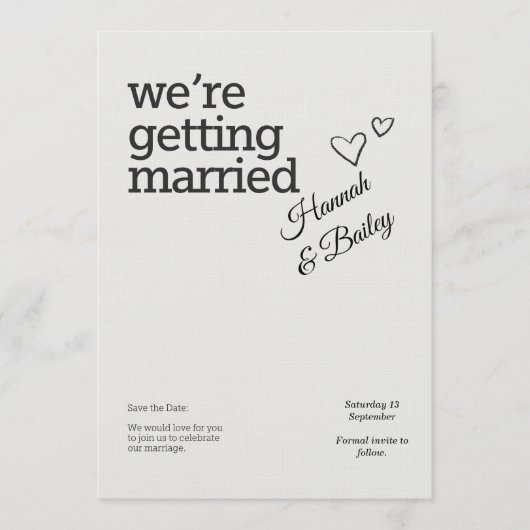 Elegant Wedding Invitation – Personalized Kaart (Voorkant)