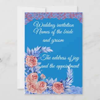 Elegant Wedding Invitation Romantic Floral Style Kaart