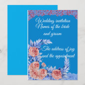 Elegant Wedding Invitation Romantic Floral Style Kaart (Voorkant / Achterkant)