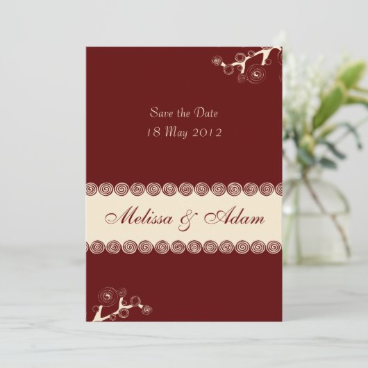 Elegant Wedding Invitation Save The Date (Staand voorkant)