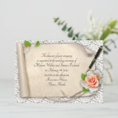 Elegant Wedding Invitation Scroll Kaart (Staand voorkant)