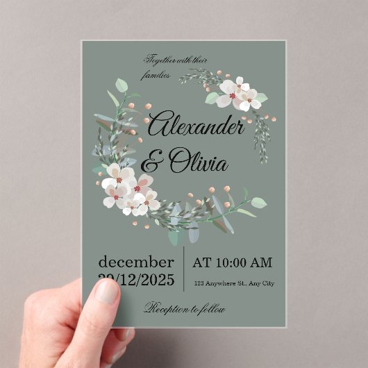 Elegant Wedding Invitation – Simple and Luxurious Acryl Uitnodigingen (Insitu (Draagbaar))