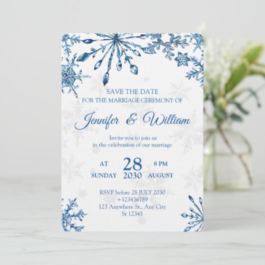 Elegant  Wedding Invitation - Stylish weeding card Kaart (Staand voorkant)