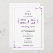 Elegant Wedding Invitation Template  Kaart (Voorkant / Achterkant)