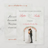 Elegant Wedding Invitation Template Kaart (Voorkant / Achterkant)