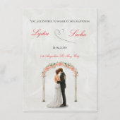 Elegant Wedding Invitation Template Kaart (Voorkant)