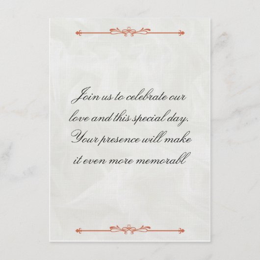 Elegant Wedding Invitation Template Kaart (Achterkant)