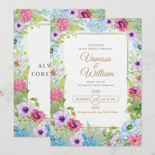 Elegant Wedding Invitation | Timeless Romantic Kaart (Voorkant / Achterkant)