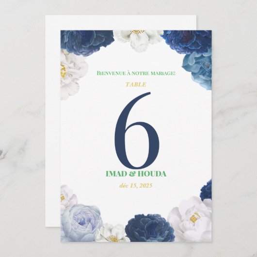 Elegant wedding invitation with Floral accents Bedankkaart (Voorkant / Achterkant)