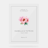 Elegant Wedding Invitation with Floral Design Acryl Bord (Voorkant)