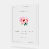 Elegant Wedding Invitation with Floral Design Acryl Bord (Hoek)