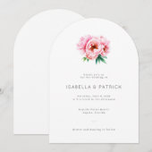 Elegant Wedding Invitation with Floral Design Kaart (Voorkant / Achterkant)