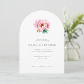Elegant Wedding Invitation with Floral Design Kaart (Staand voorkant)