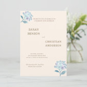 Elegant Wedding Invitation with Floral Design Kaart (Staand voorkant)