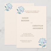 Elegant Wedding Invitation with Floral Design Kaart (Voorkant / Achterkant)