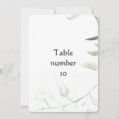 Elegant wedding invitation with green leaves kaart (Achterkant)