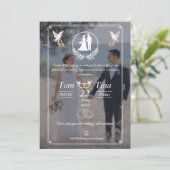 Elegant wedding invitation with new design kaart (Staand voorkant)