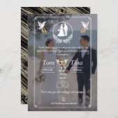 Elegant wedding invitation with new design kaart (Voorkant / Achterkant)