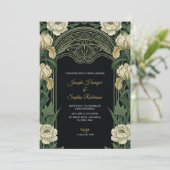 Elegant wedding invitation with ornate floral  kaart (Staand voorkant)