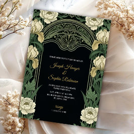 Elegant wedding invitation with ornate floral kaart