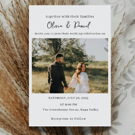 Elegant Wedding Invitation with Photo Kaart