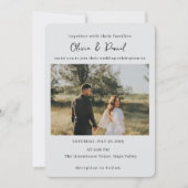 Elegant Wedding Invitation with Photo Kaart (Voorkant)