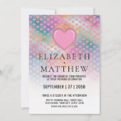 Elegant Wedding Invitation with Pink Heart Aankondiging (Achterkant)