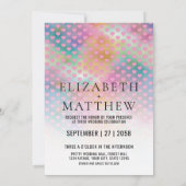 Elegant Wedding Invitation with Pink Hearts Aankondiging (Achterkant)