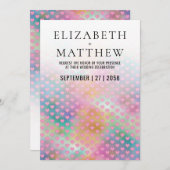 Elegant Wedding Invitation with Pink Hearts Aankondiging (Voorkant / Achterkant)
