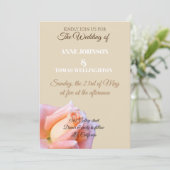 Elegant Wedding Invitation with Roos Kaart (Staand voorkant)