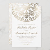 Elegant Wedding Invitations Gold Foil Mandala Kaart (Voorkant / Achterkant)