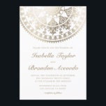 Elegant Wedding Invitations Gold Foil Mandala Kaart<br><div class="desc">Elegant Solar Mandala Wedding Invitations Gold. Intricate demask patroon mandala met faux gouden folie bekleding. U kunt de kleur van de achtergrond veranderen in wat u wilt. U kunt ook de mandala's bewegen,  roteren en wijzigen,  zoals u dat ook wilt.</div>