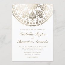 Elegant Wedding Invitations Gold Foil Mandala