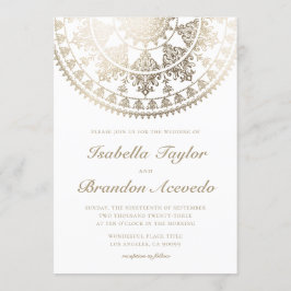 Elegant Wedding Invitations Gold Foil Mandala Kaart