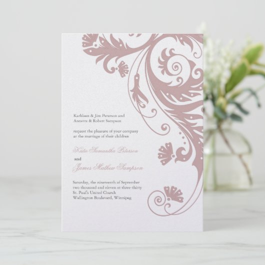 Elegant Wedding Invitations Kaart (Staand voorkant)