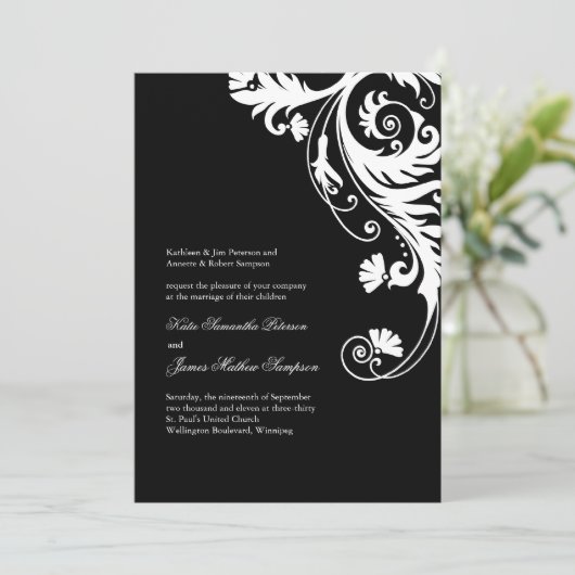 Elegant Wedding Invitations Kaart (Staand voorkant)