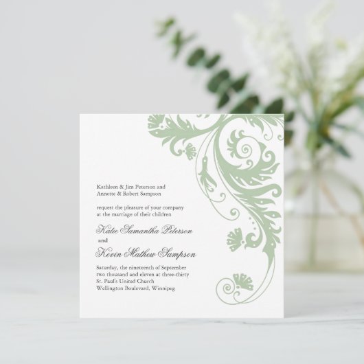 Elegant Wedding Invitations Kaart (Staand voorkant)