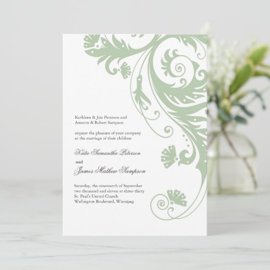 Elegant Wedding Invitations Kaart (Staand voorkant)