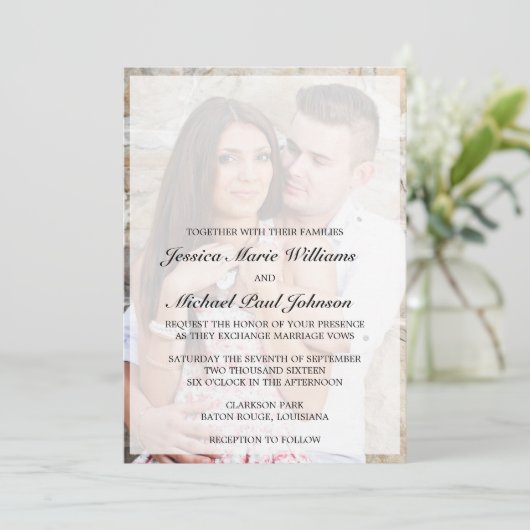 Elegant Wedding Invitations Kaart (Staand voorkant)