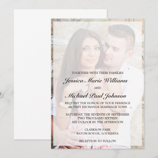 Elegant Wedding Invitations Kaart (Voorkant / Achterkant)