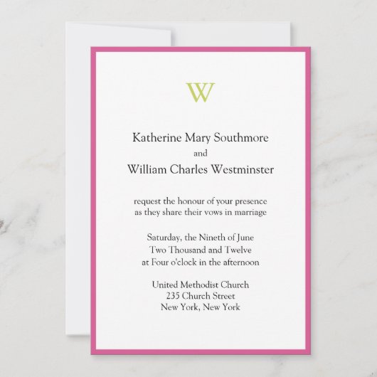 Elegant Wedding Invitations Kaart (Voorkant)
