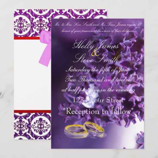 Elegant Wedding Invitations Kaart (Voorkant / Achterkant)
