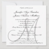 Elegant Wedding Invitding Monogram Initiaal Namen Kaart