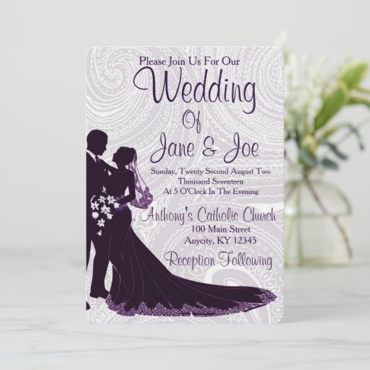 Elegant Wedding Invite Kaart (Staand voorkant)