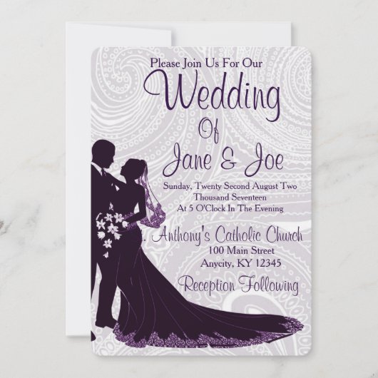 Elegant Wedding Invite Kaart (Voorkant)
