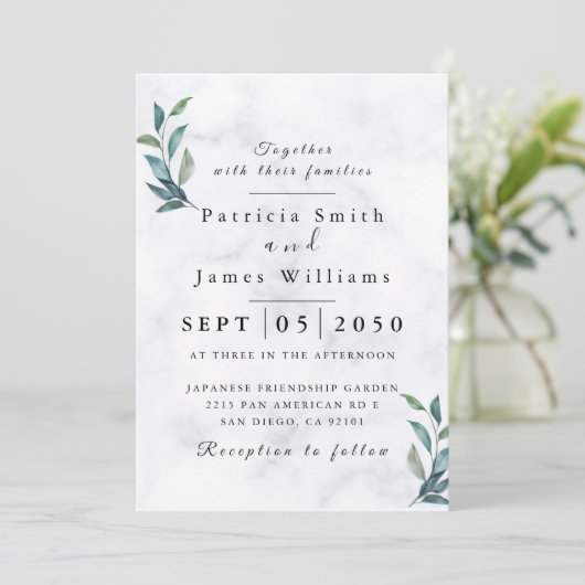 Elegant Wedding Invite - Rustic Wedding Kaart (Staand voorkant)